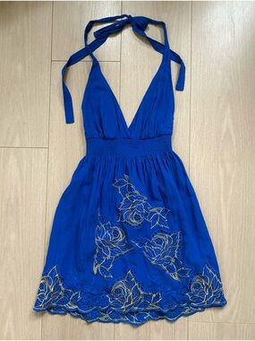 Y2K Forever 21 Blue Halter Top